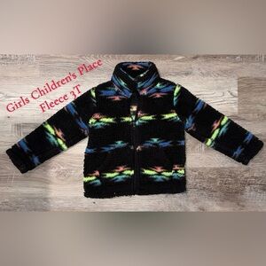 Toddler Girls The Children's Place Black and Rainbow Fleece Size 3T